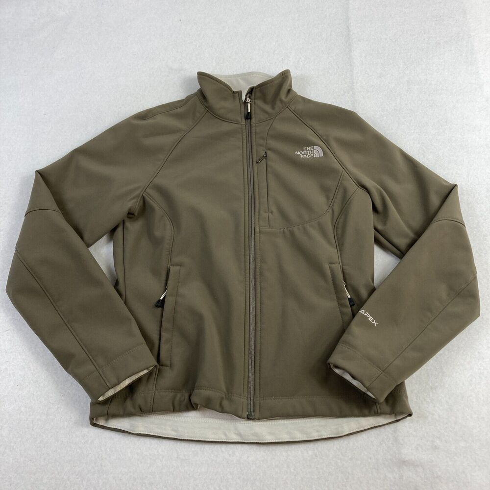 The North Face TNF APEX Jacket Women's Small Brown Soft Shell Fleece Lined
